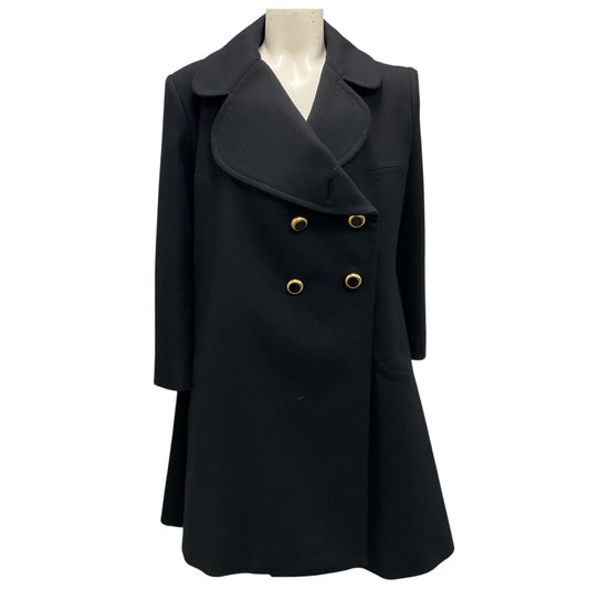 Balenciaga Black 2017 Asymmetric Buttoned Wool Coat