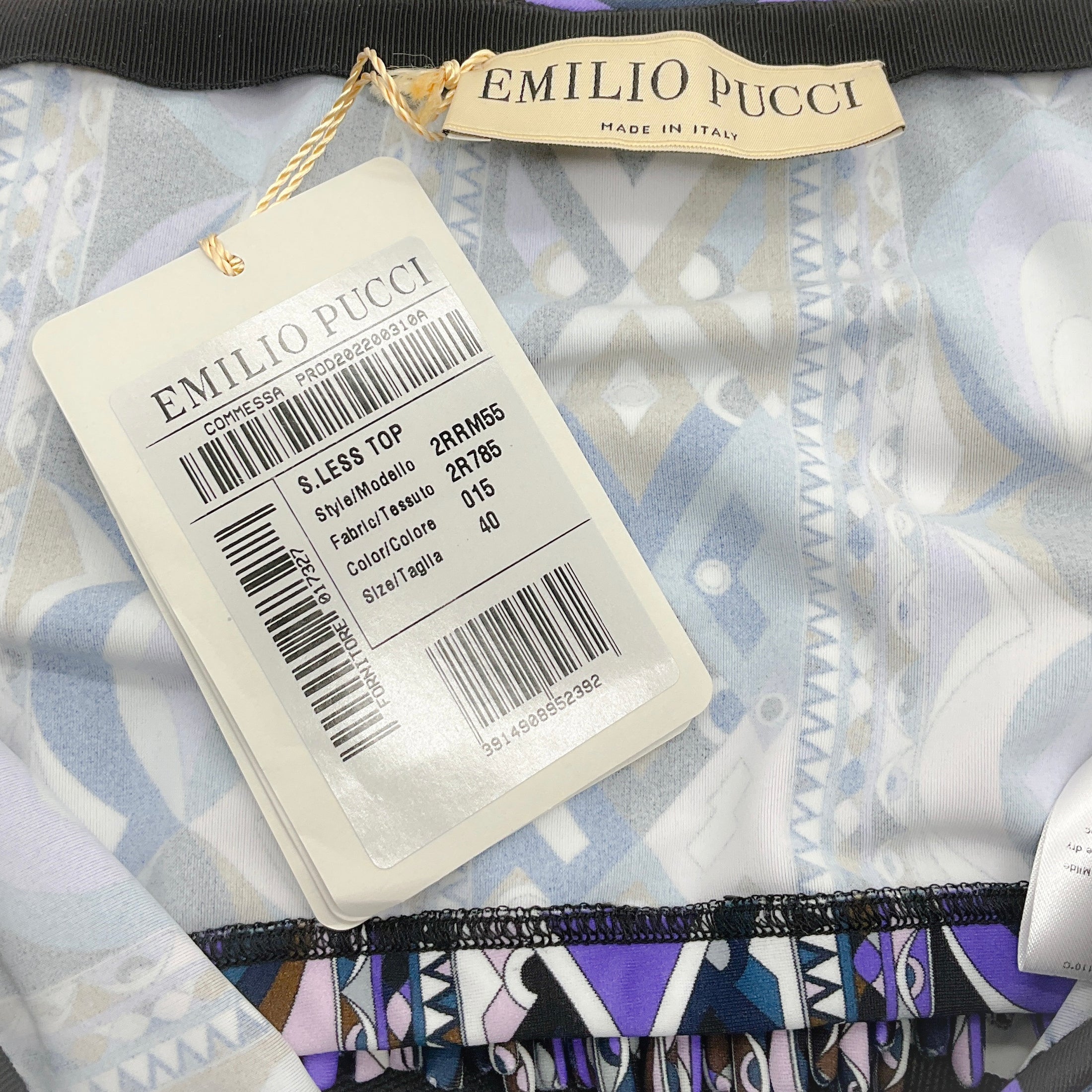 Emilio Pucci Purple Multi Cropped Fringe Top