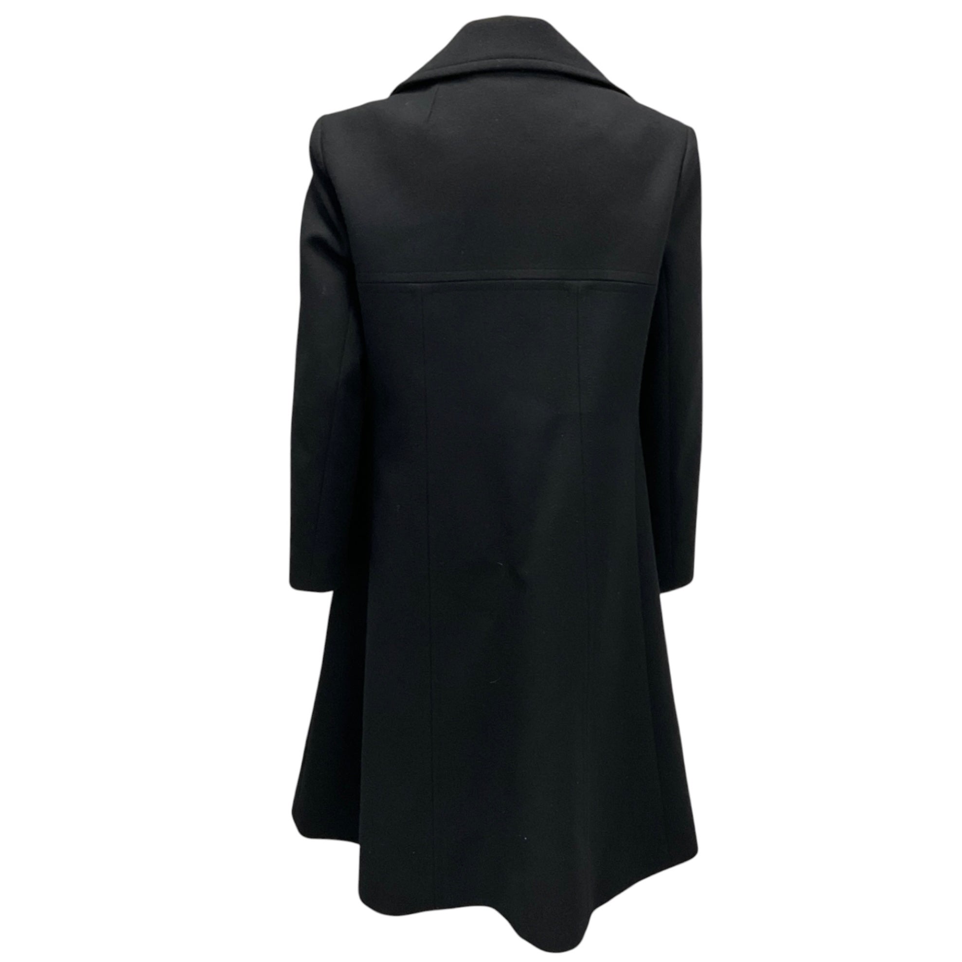 Balenciaga Black Asymmetric Buttoned Wool Coat