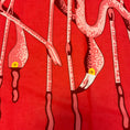 Load image into Gallery viewer, Hermes Red / Purple Flamingo Print Large Cotton Pareo Scarf
