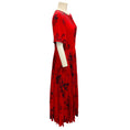 Load image into Gallery viewer, Jason Wu Collection Red / Black Printed Pleated Short Sleeved Maxi Dress
