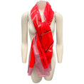 Load image into Gallery viewer, Hermes Red / Purple Flamingo Print Large Cotton Pareo Scarf
