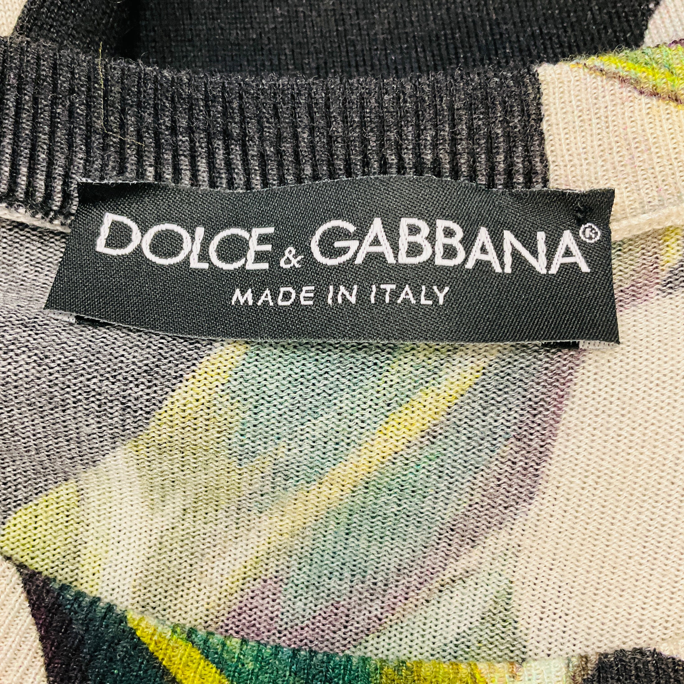Dolce & Gabbana Black / Ivory Floral Knit Sweater