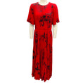 Load image into Gallery viewer, Jason Wu Collection Red / Black Printed Pleated Short Sleeved Maxi Dress
