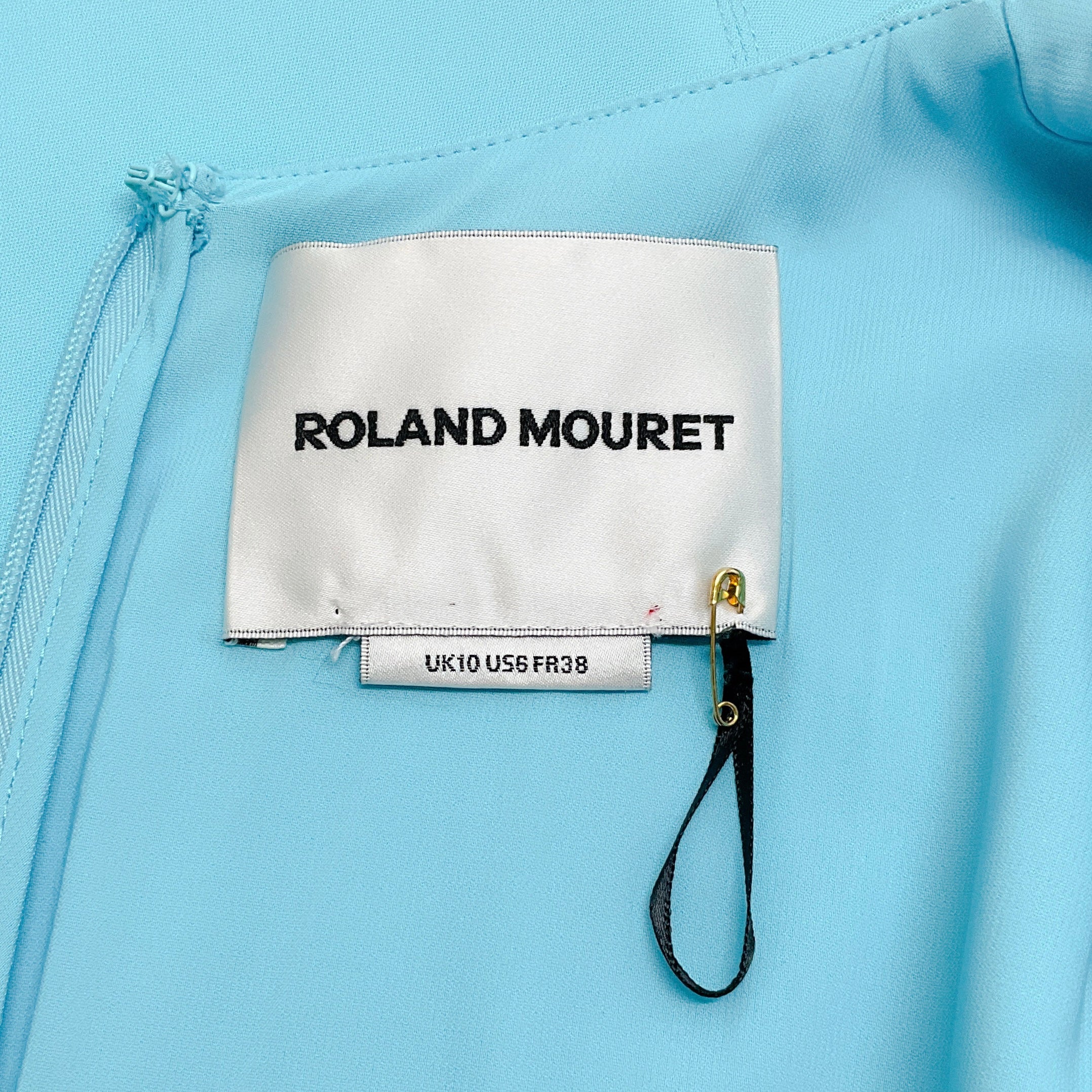 Roland Mouret Robin Blue Twist Cap Sleeve Dress