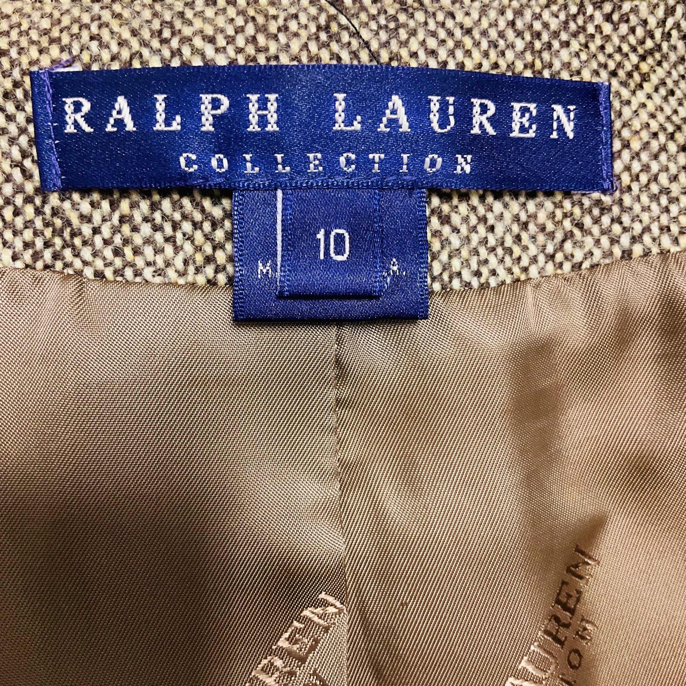 Ralph Lauren Collection Beige / Brown Classic Tweed Blazer
