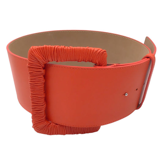 Carolina Herrera Orange Wide Leather Belt