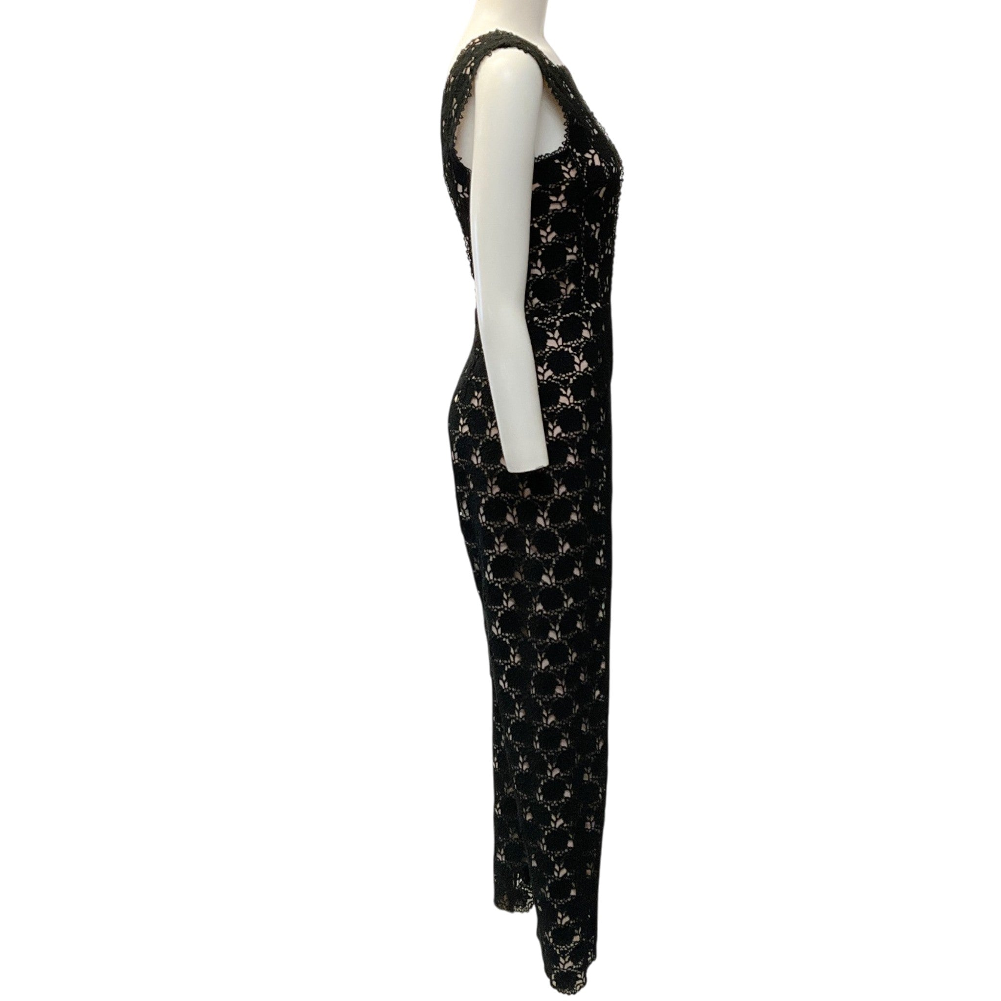 Yigal Azrouel Black Cotton Lace Hibiscus Jumpsuit