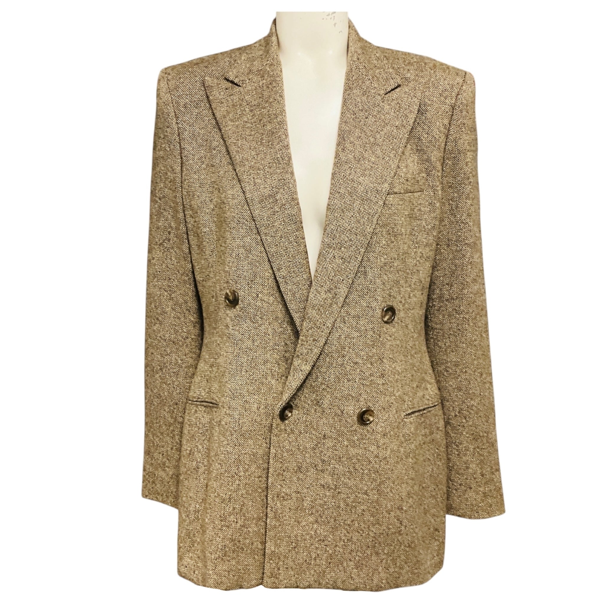 Ralph Lauren Collection Beige / Brown Classic Tweed Blazer