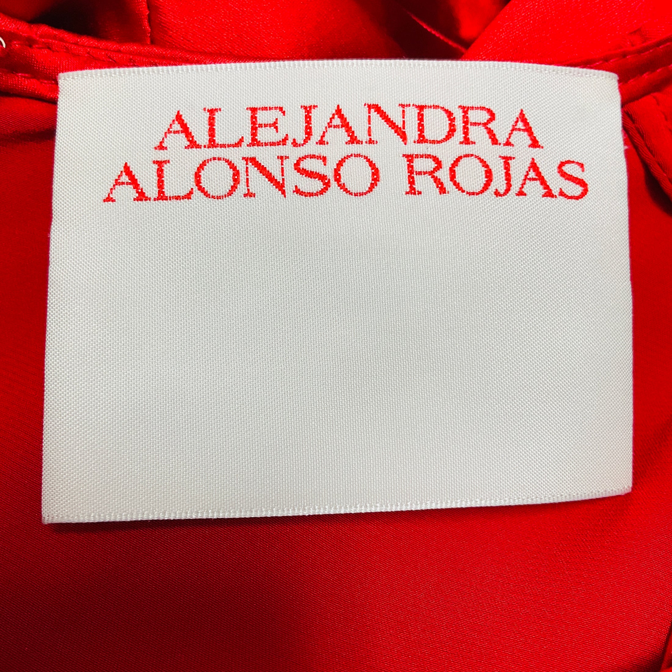 Alejandra Alonso Rojas Red Ruched Sleeveless Silk Cocktail Dress