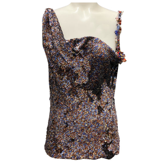 Dries Van Noten Multi Ceyon Sequined Sleeveless Top