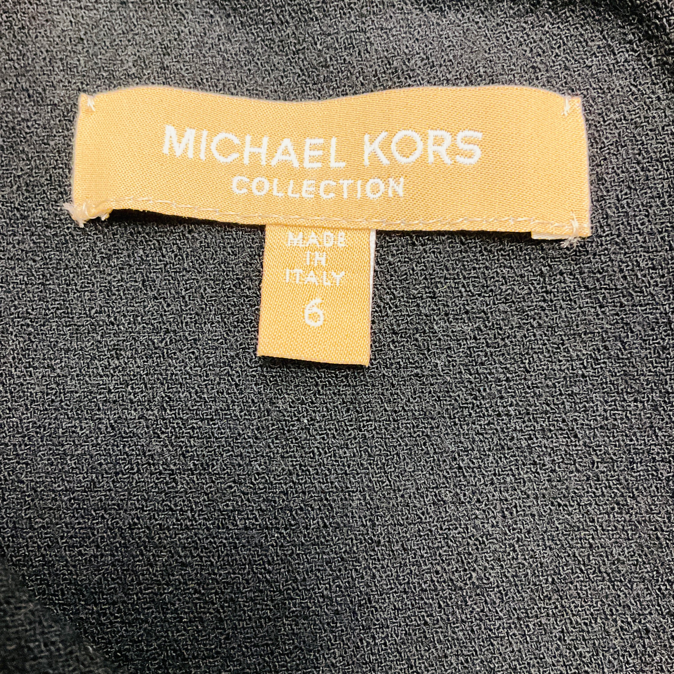 Michael Kors Collection Black Ruffled Wool Cocktail Dress