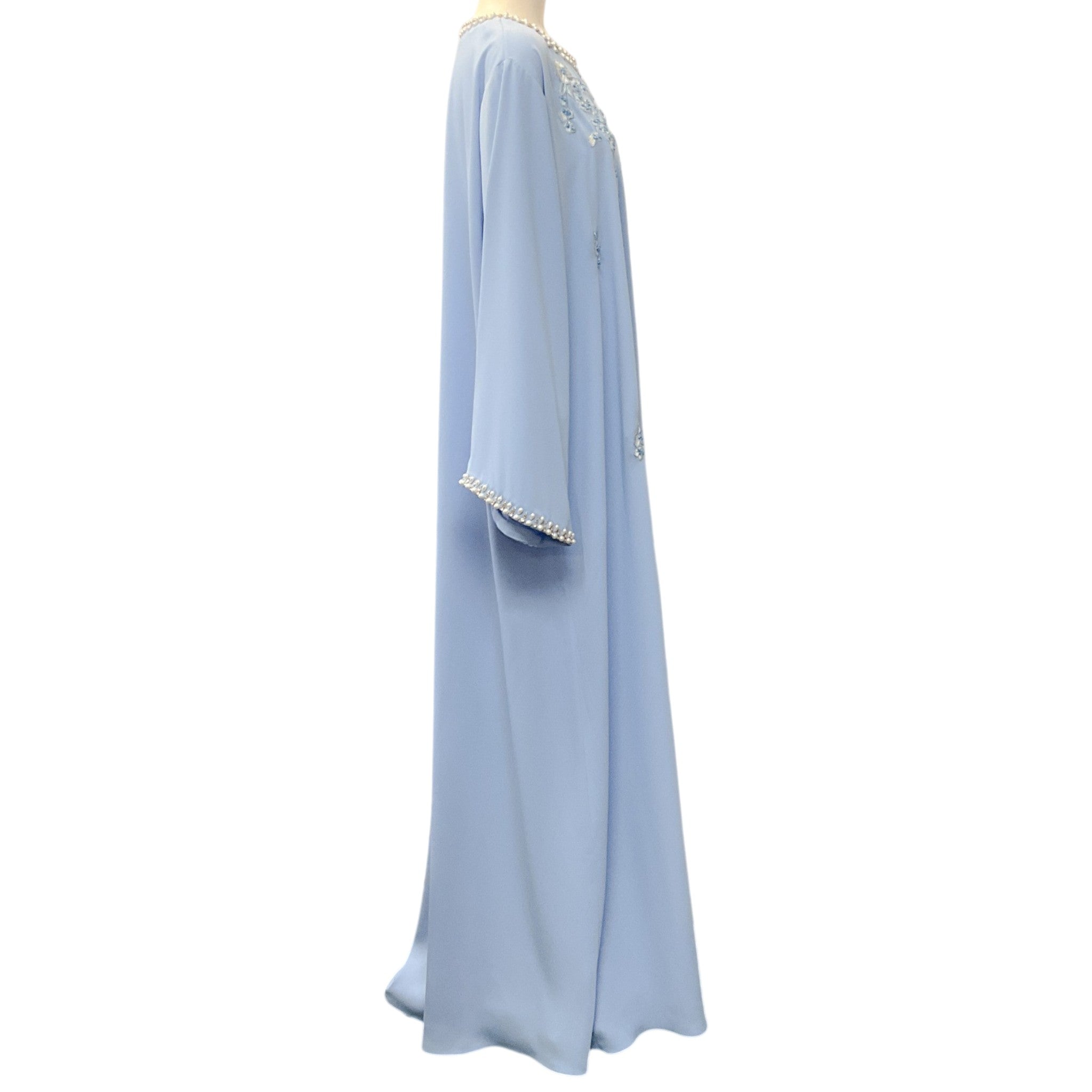 Carolina Herrera Light Blue Beaded Embellished Kaftan