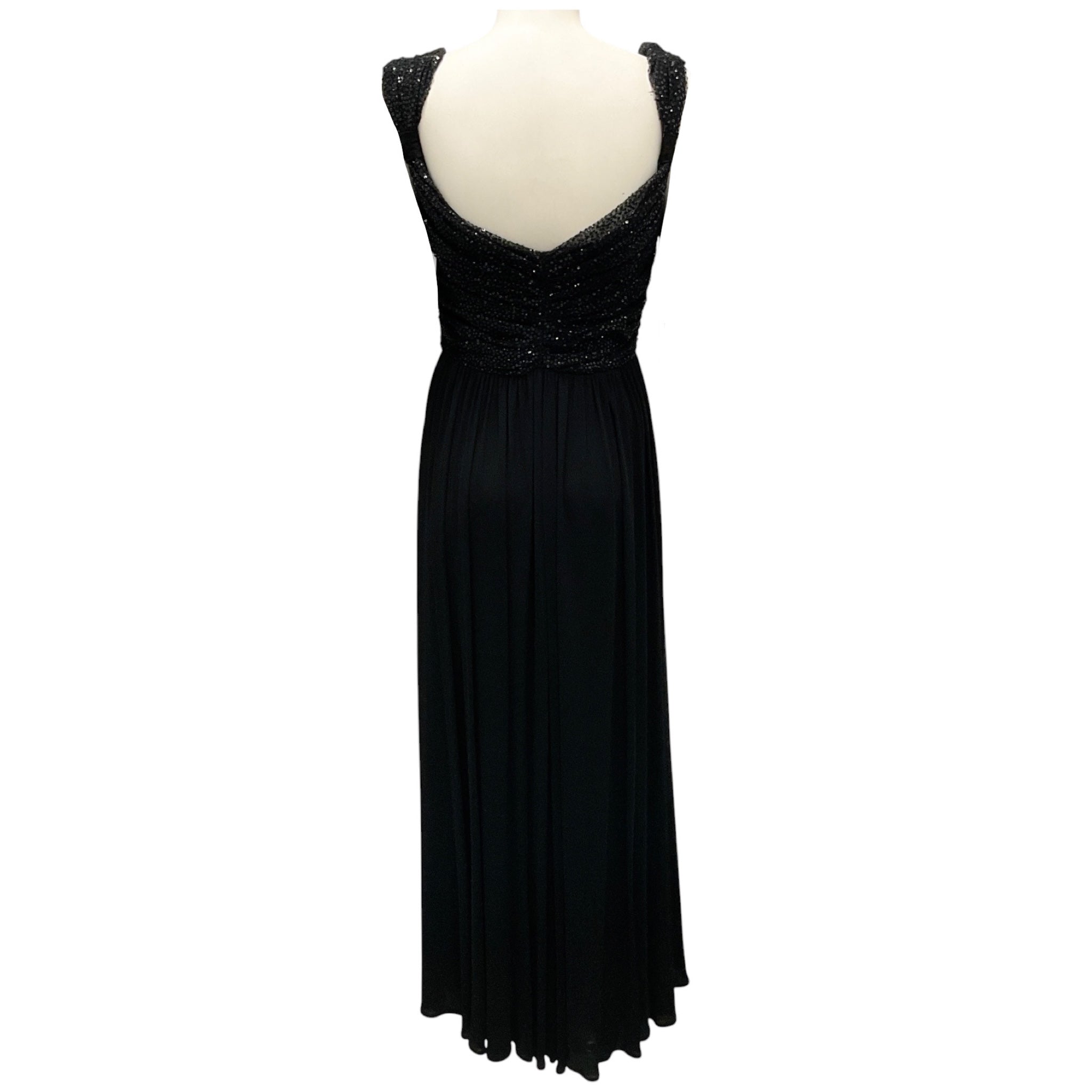 Michael Kors Black Sequined Maxi Cocktail Dress