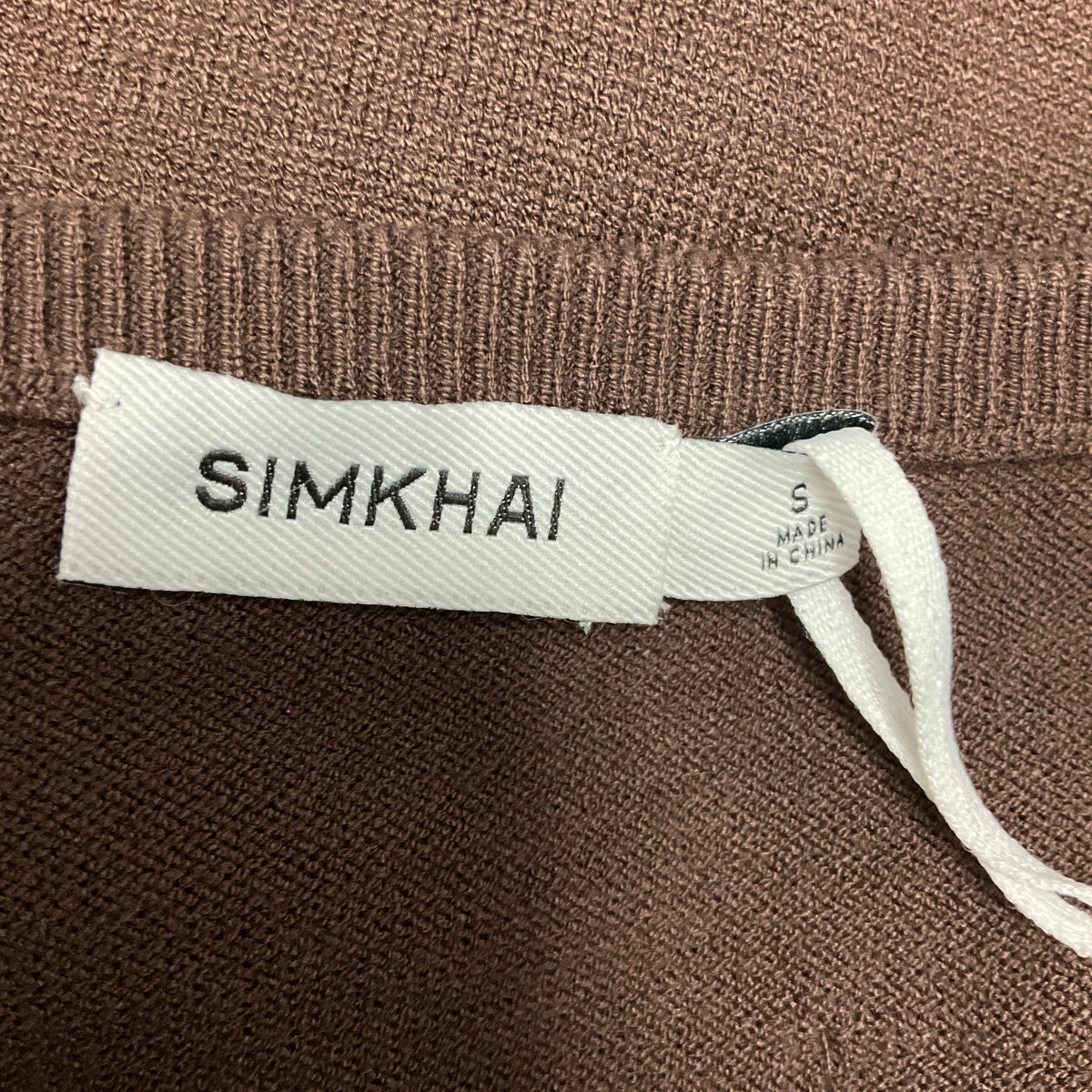 Simkhai Brown Zadie Embellished Cropped Cardigan
