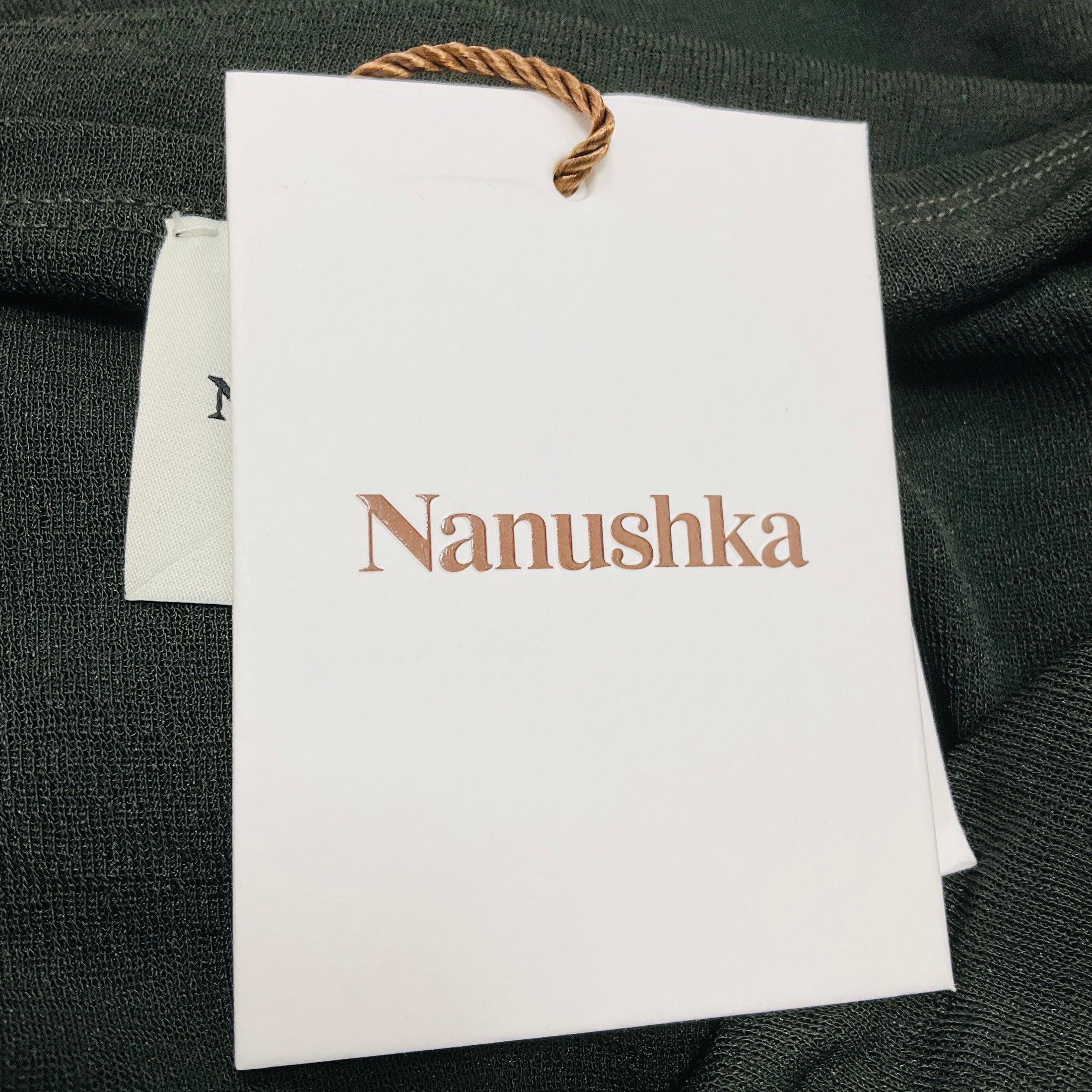 Nanushka Anthracite Eliz Mesh Jersey Ruched Midi Dress