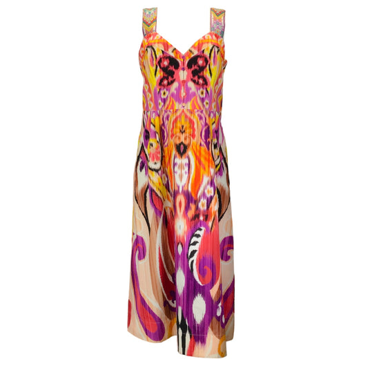 Etro Magenta Multi 2021 Grace Printed Sleeveless Cotton Midi Dress