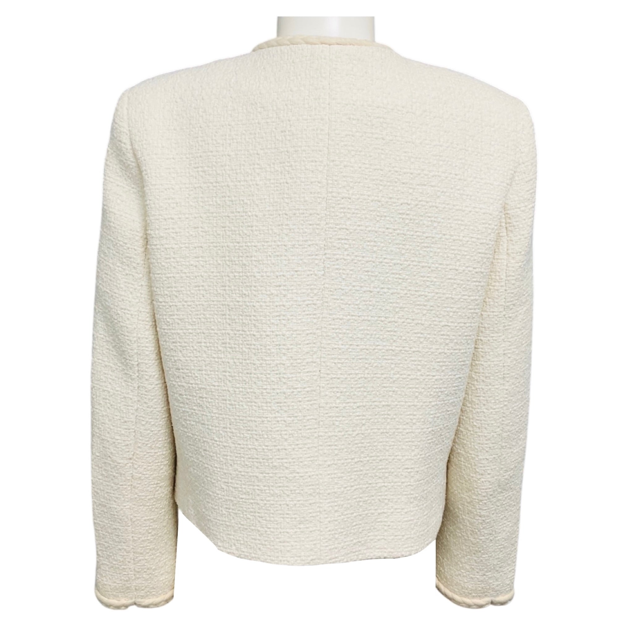 Nili Lotan Ivory Tweed Romy Cropped Jacket