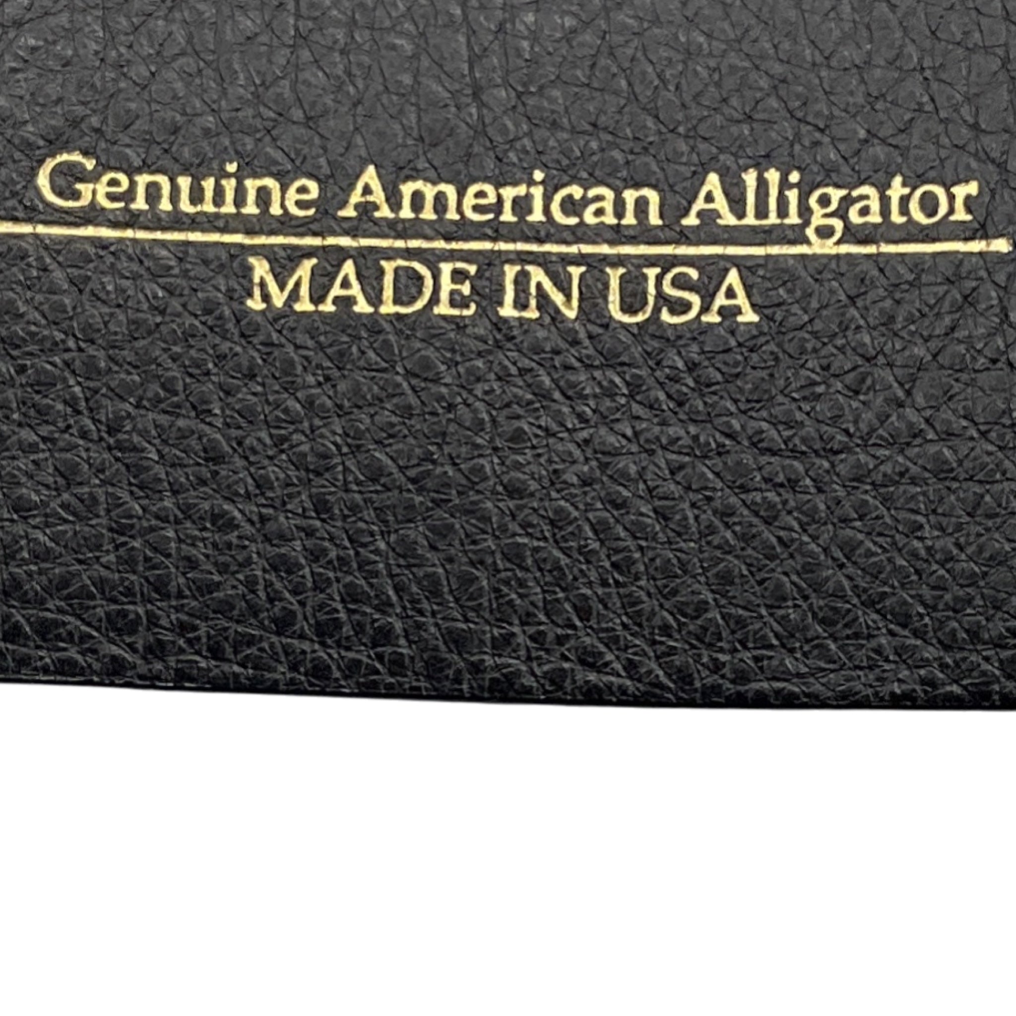 Oscar de la Renta Black Genuine American Alligator Skin Leather Wide Belt