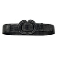 Load image into Gallery viewer, Oscar de la Renta Black Genuine American Alligator Skin Leather Wide Belt
