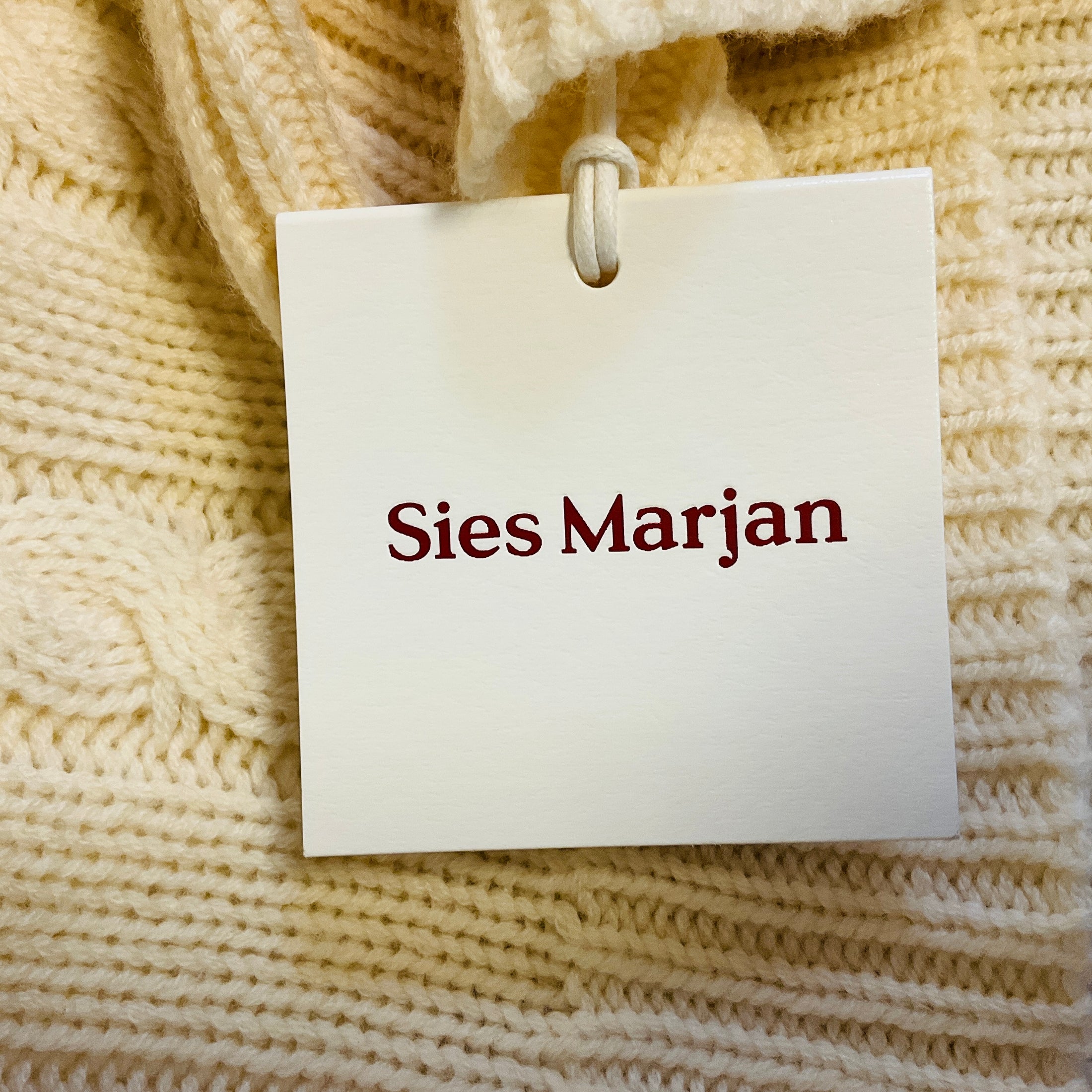 Sies Marjan Ivory / Yellow Multi Maren Printed Cable Turtleneck Sweater