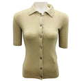 Load image into Gallery viewer, Barbara Bui Green Short Sleeved Collared Wool and Silk Knit Sweater
