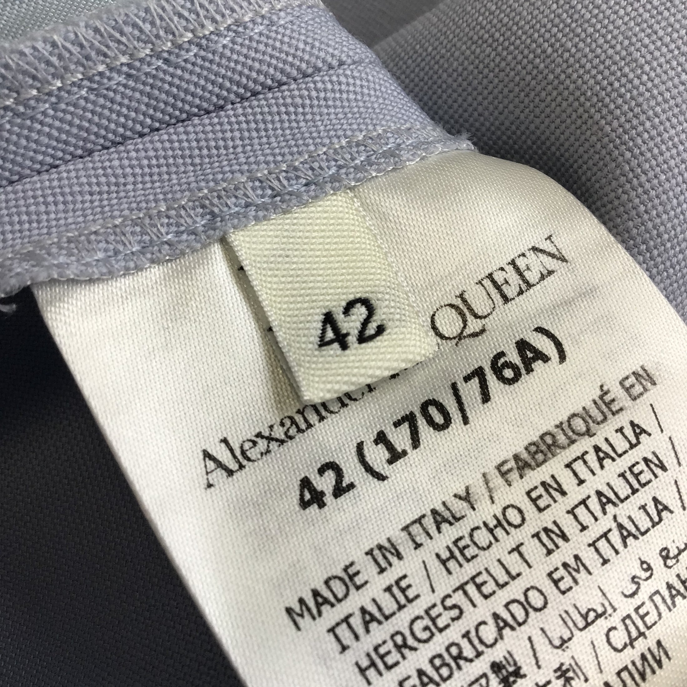 Alexander McQueen Light Blue 2022 Tapered Leg Wool Pants / Trousers