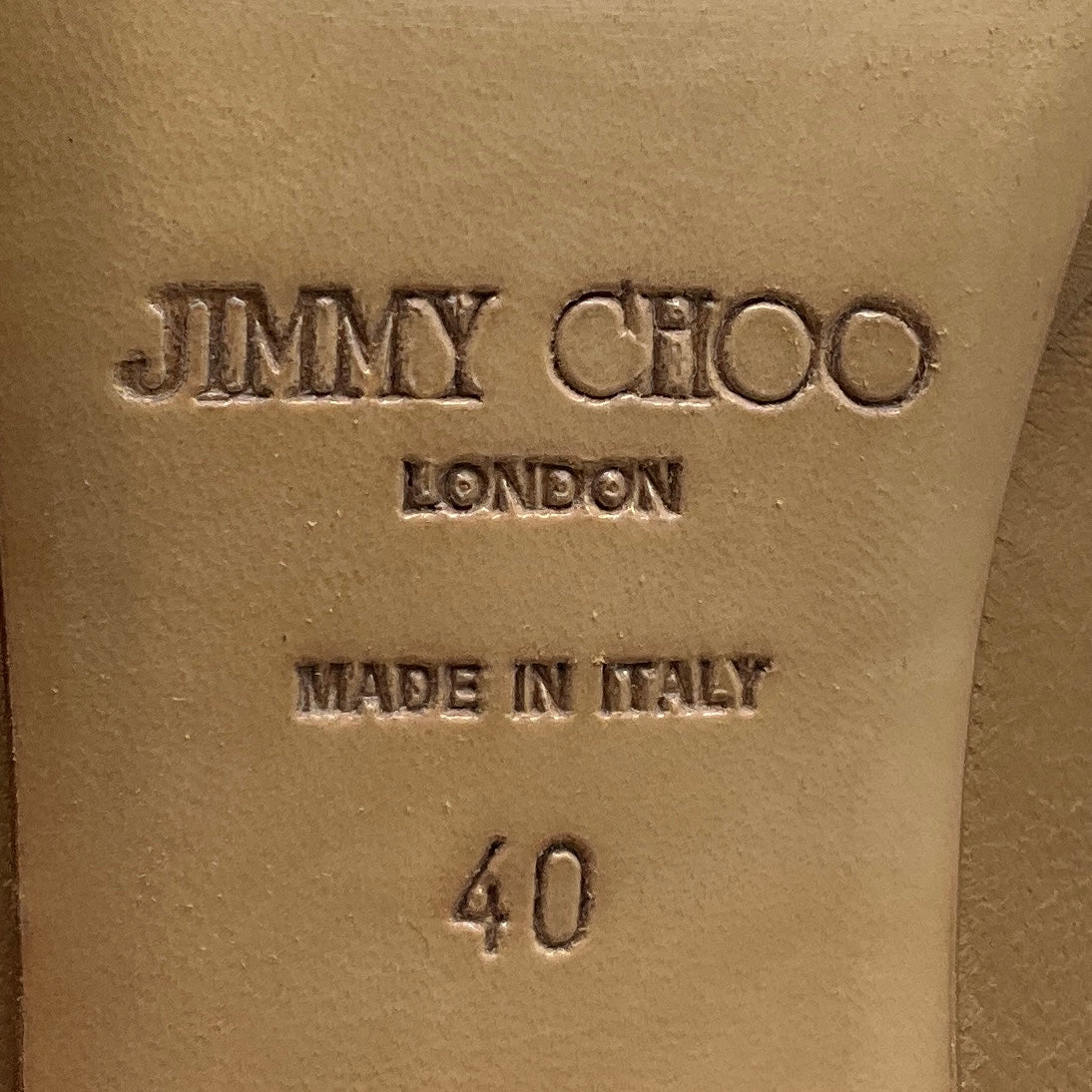 Jimmy Choo Beige Classic Round Toe Leather Pumps