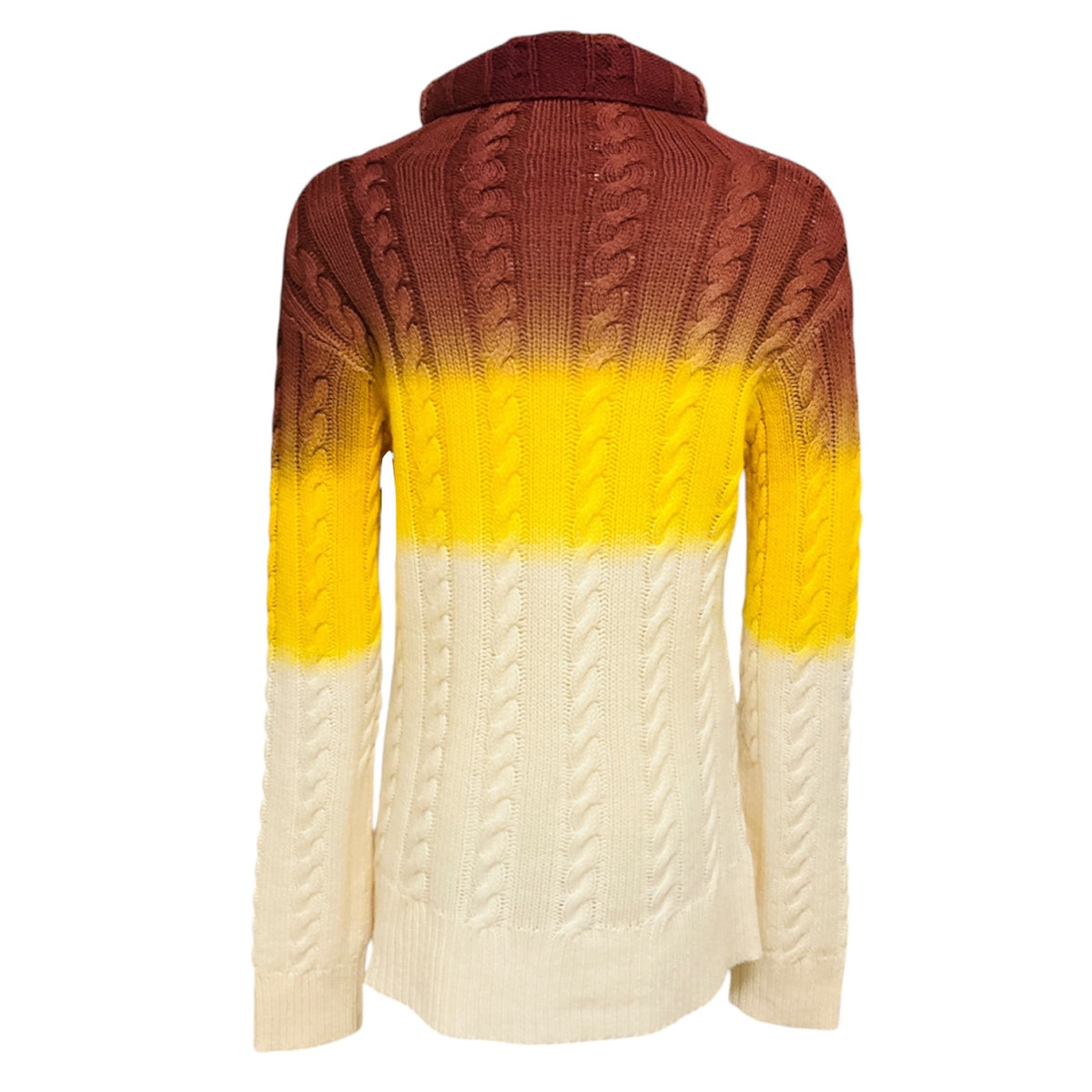 Sies Marjan Ivory / Yellow Multi Maren Printed Cable Turtleneck Sweater