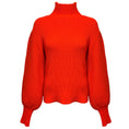 Load image into Gallery viewer, Chloe Rising Red Wool and Cashmere Knit Turtleneck Sweater
