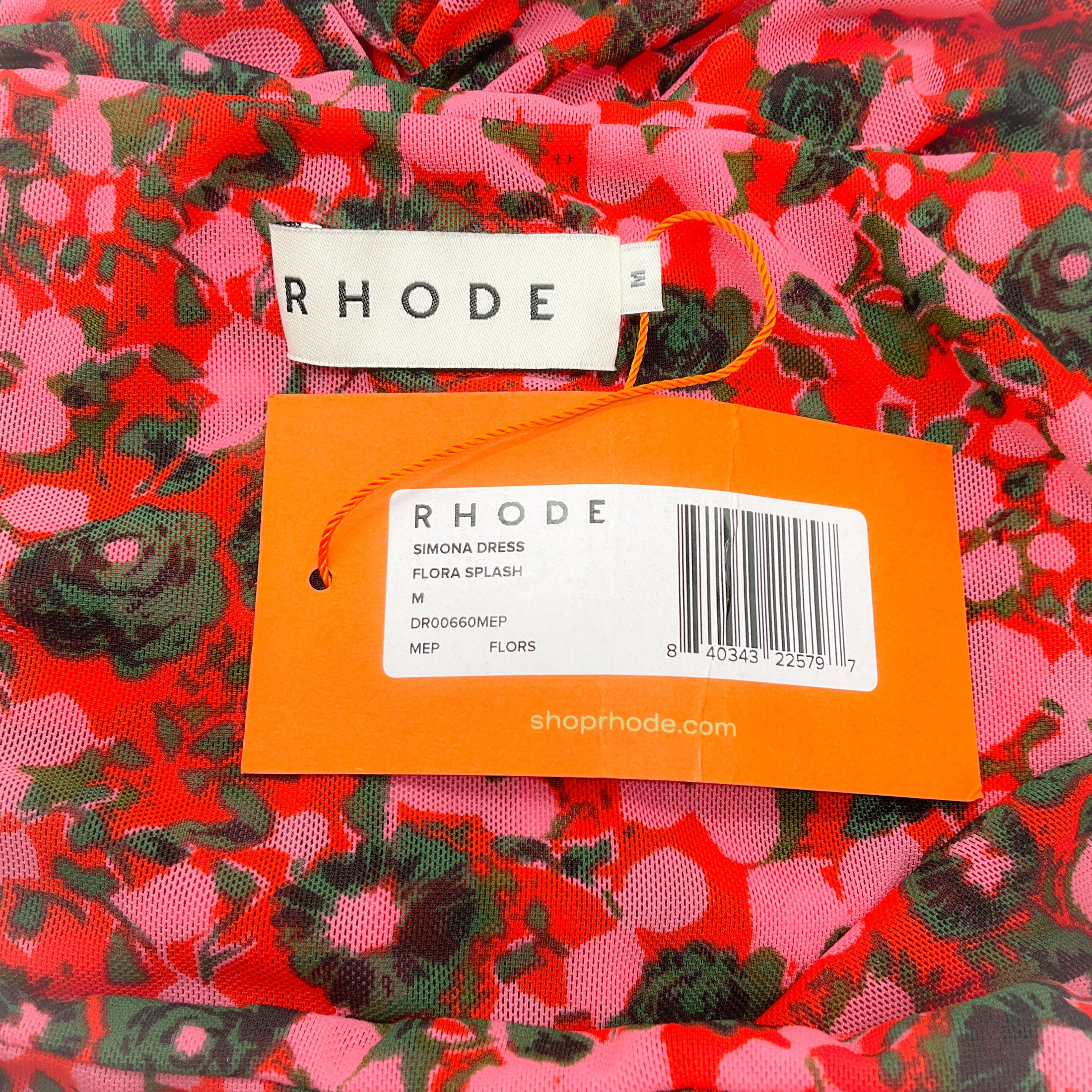 Rhode Flora Splash Simona Ruched Midi Dress