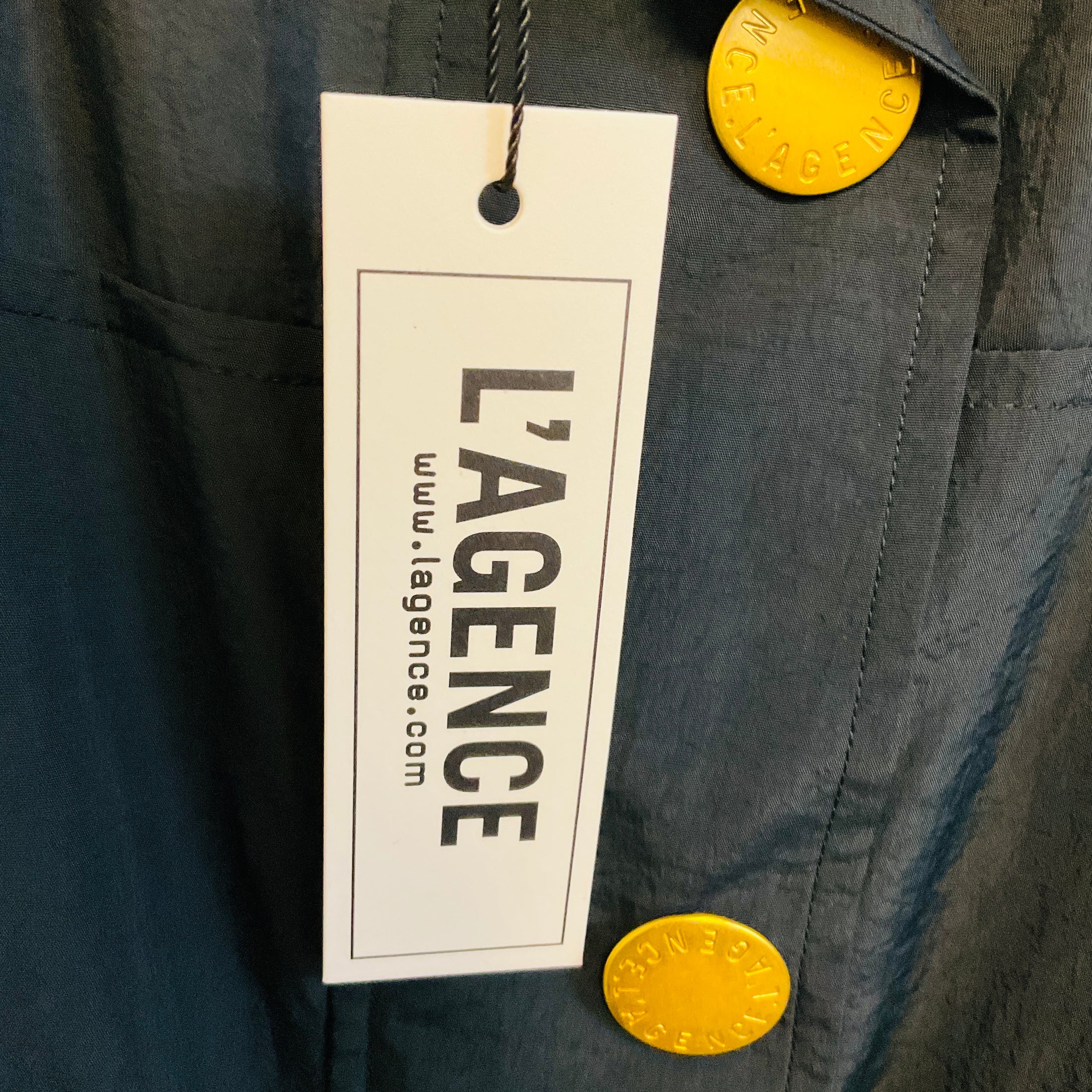 L'Agence Black Toshi Water Repellent Windbreaker Trench Coat