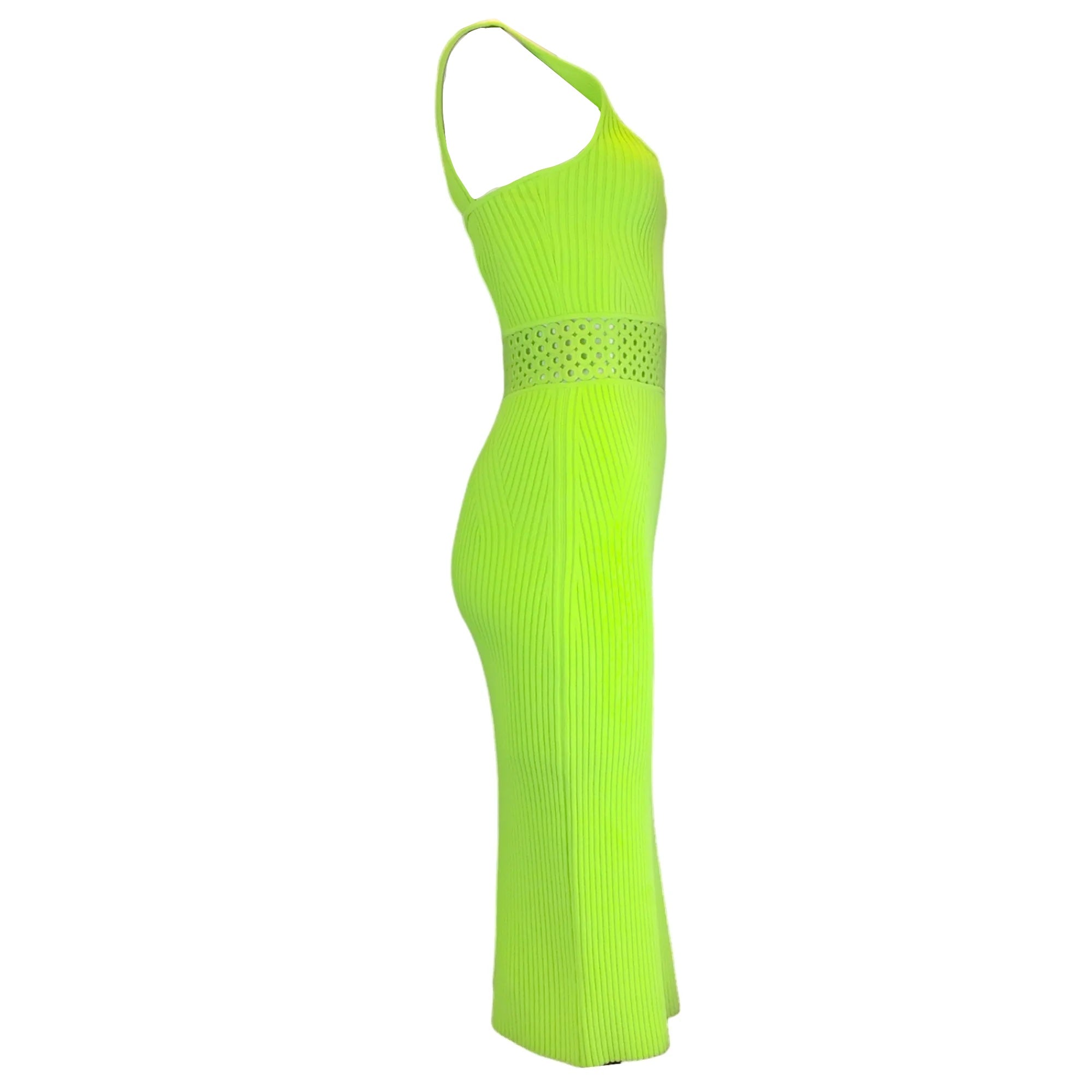 Jonathan Simkhai Lime Green Sleeveless Viscose Knit Loren Dress