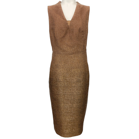 Akris Bronze Silk Shimmer Sleeveless Dress

