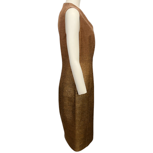 Akris Bronze Silk Shimmer Sleeveless Dress