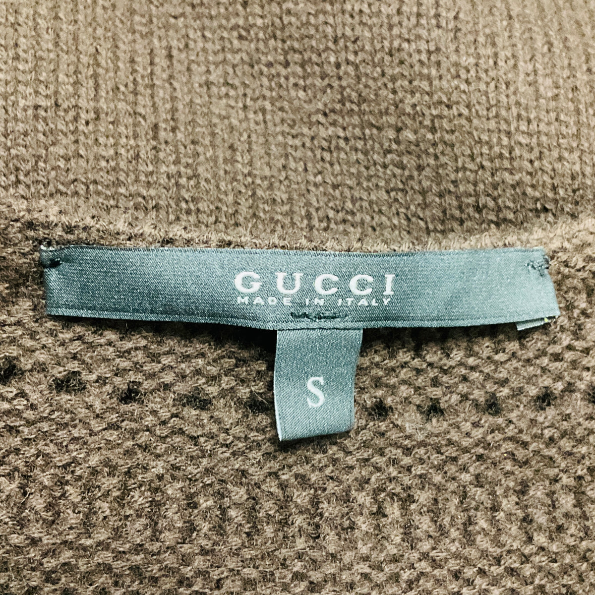 Gucci Brown Embellished Wool Knit Sweater with Tassel Detail