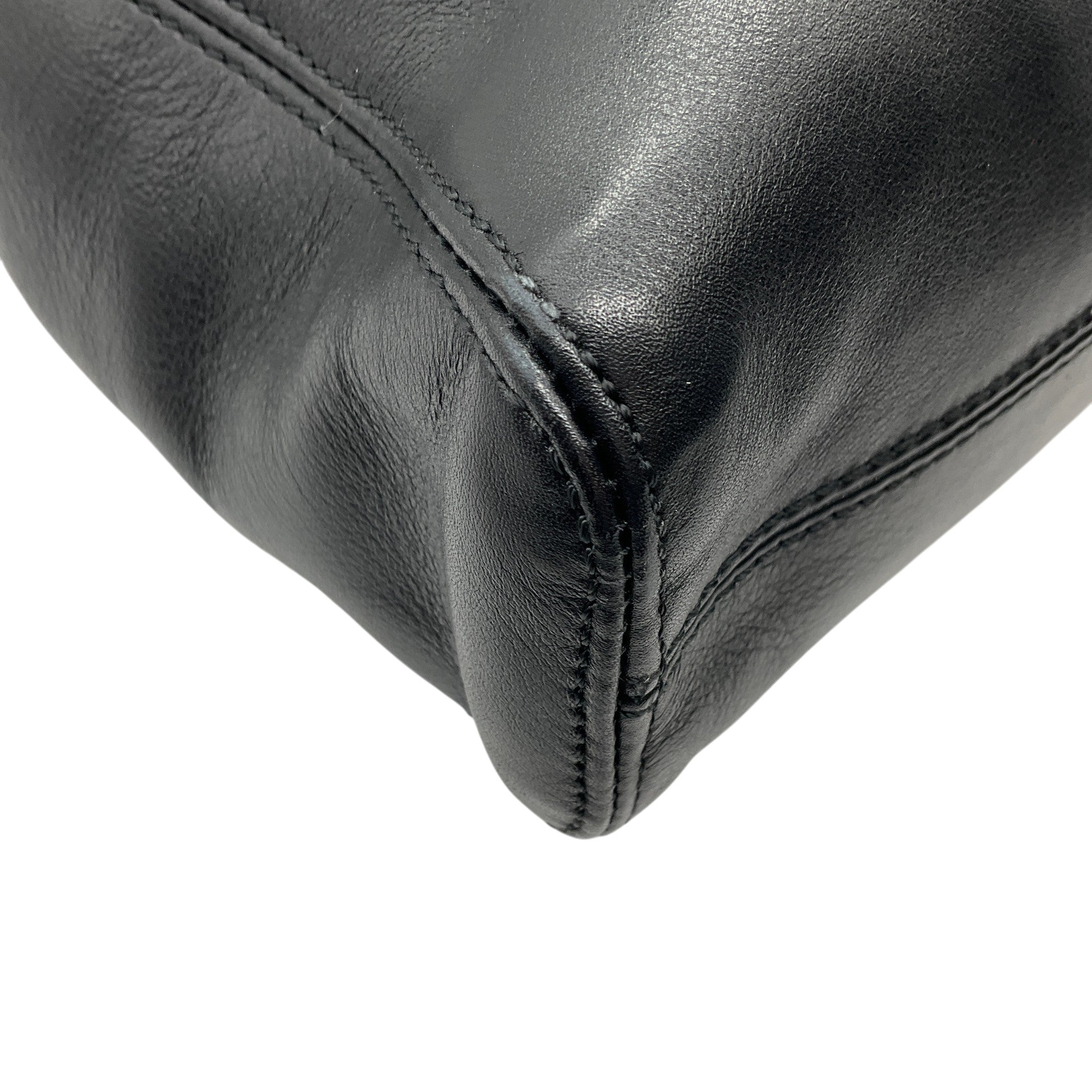 Chanel Black Leather Small Deca Coco Mark Tote with Bakelite Chain Handles