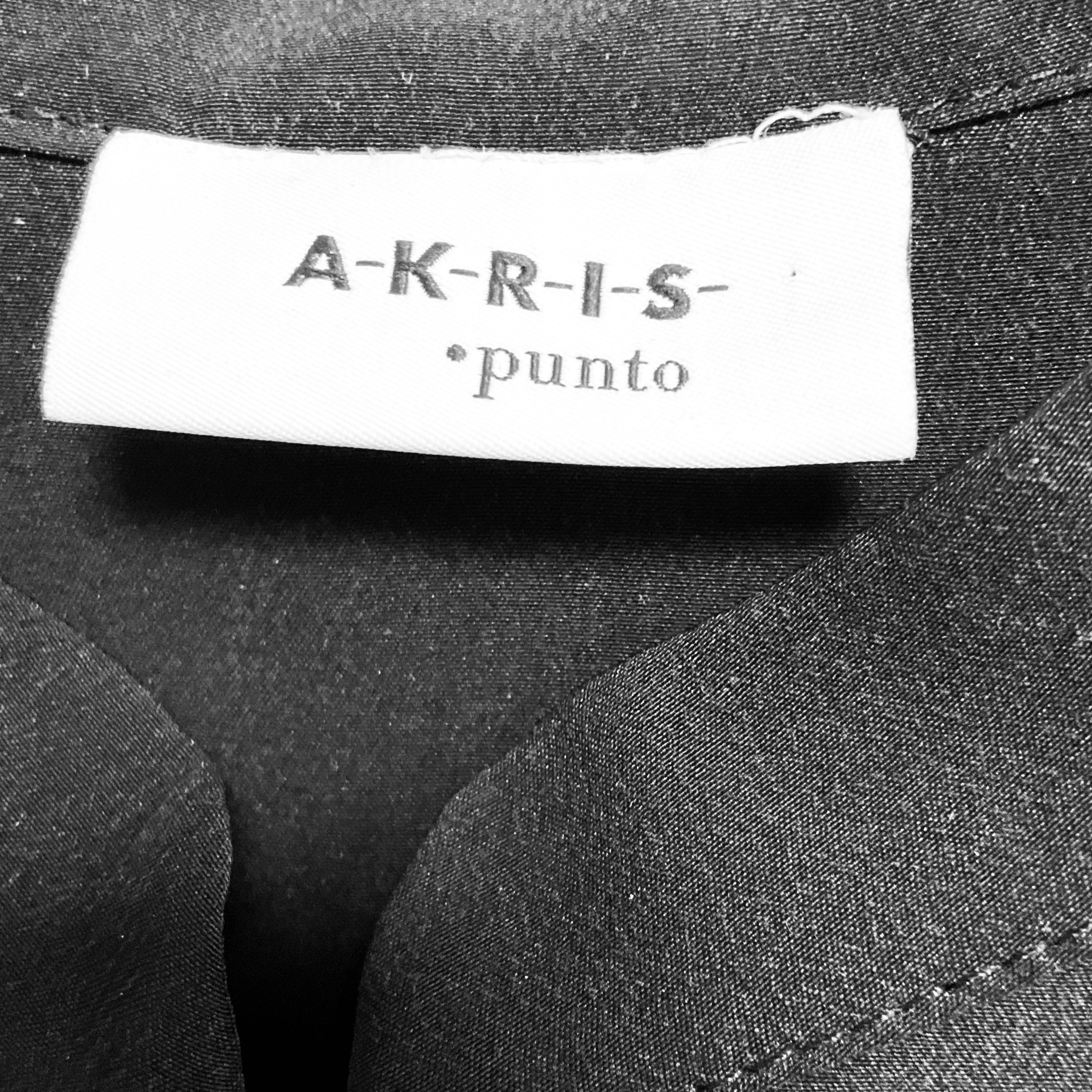 Akris Punto Black Ruffle Sleeve Zip Front Silk Mini Dress
