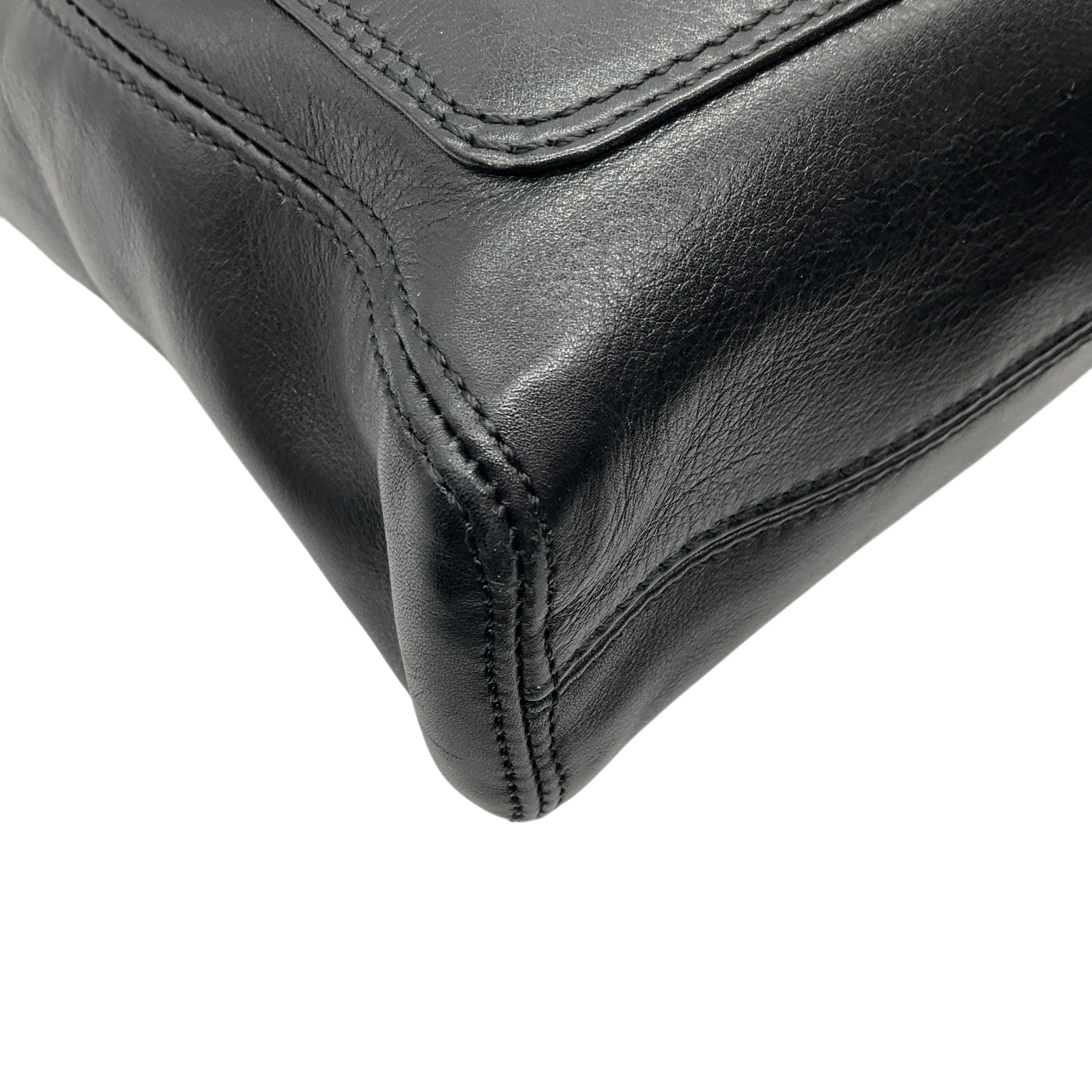 Chanel Black Leather Small Deca Coco Mark Tote with Bakelite Chain Handles