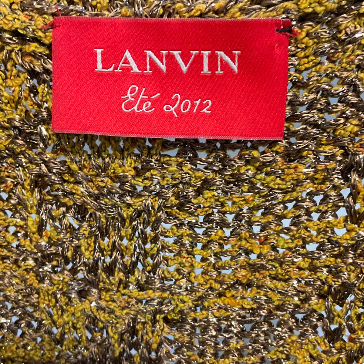 Lanvin Gold Multi Metallic Knit Cardigan Sweater