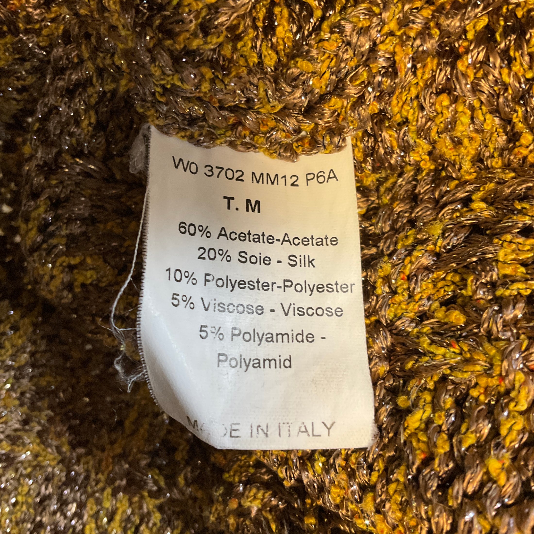 Lanvin Gold Multi Metallic Knit Cardigan Sweater