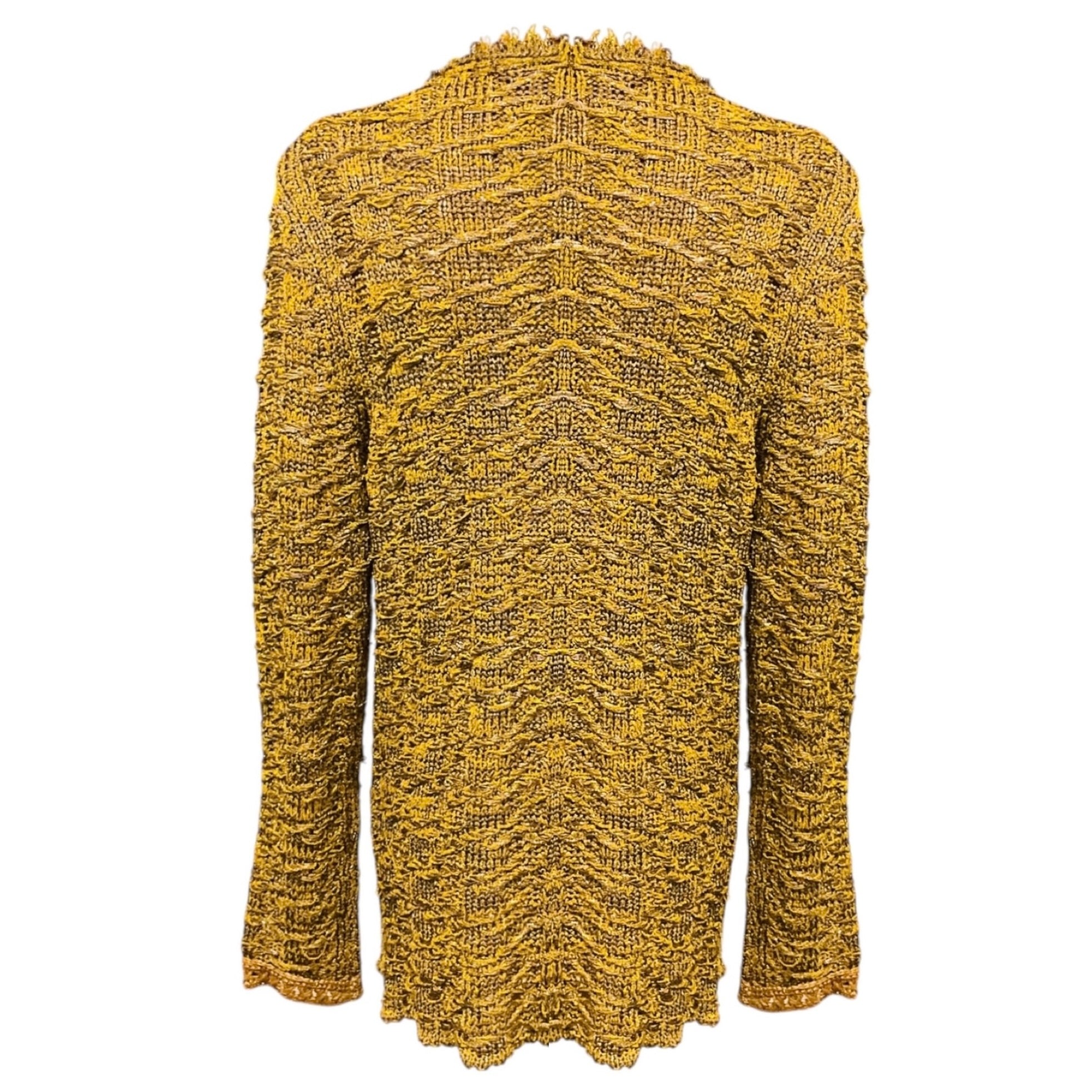 Lanvin Gold Multi Metallic Knit Cardigan Sweater