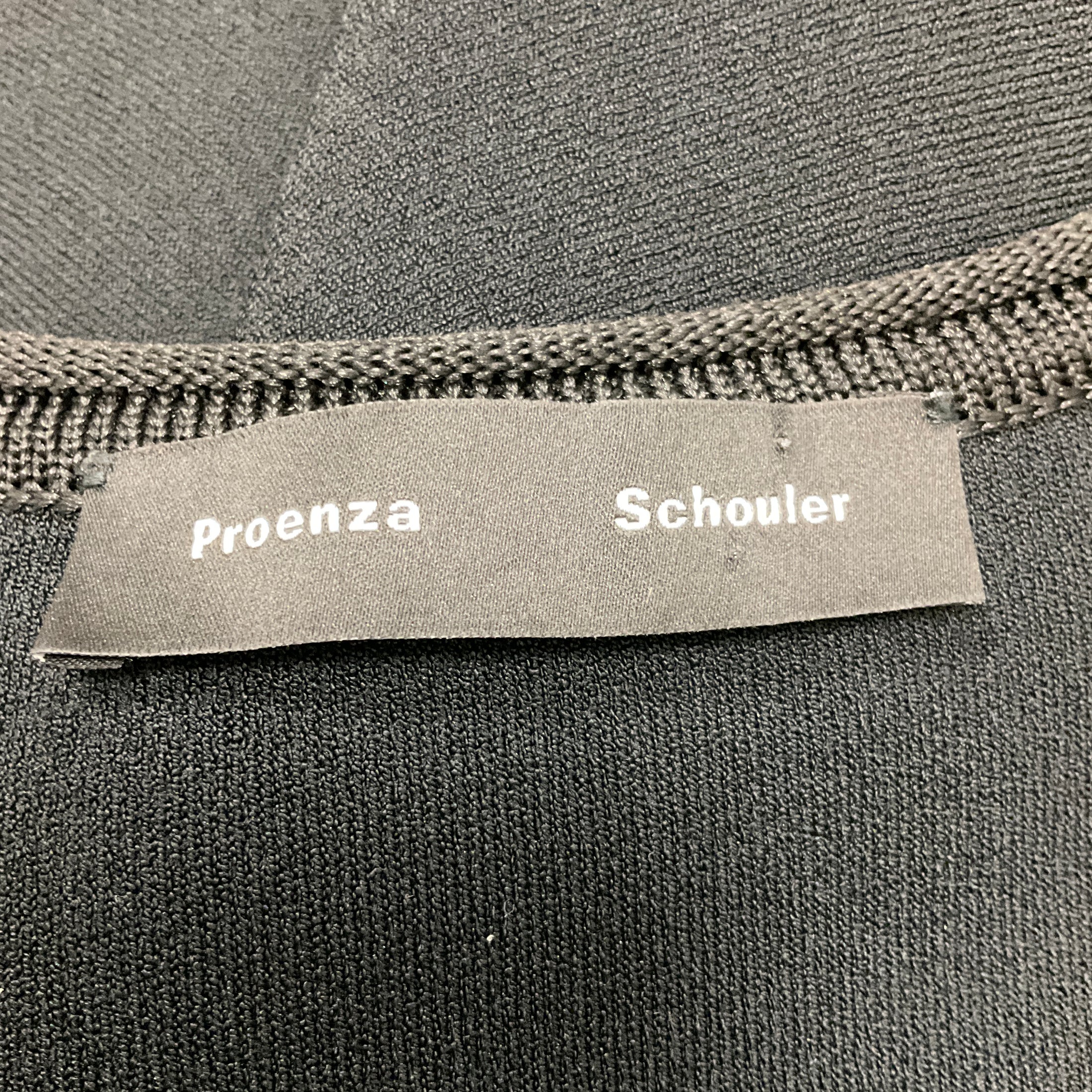 Proenza Schouler Black / Blue Snakeskin Trimmed Sleeveless Viscose Knit Dress