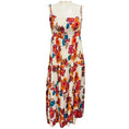 Load image into Gallery viewer, MISA Los Angeles Ivory / Pink / Orange Multi Floral Printed Midi Dress
