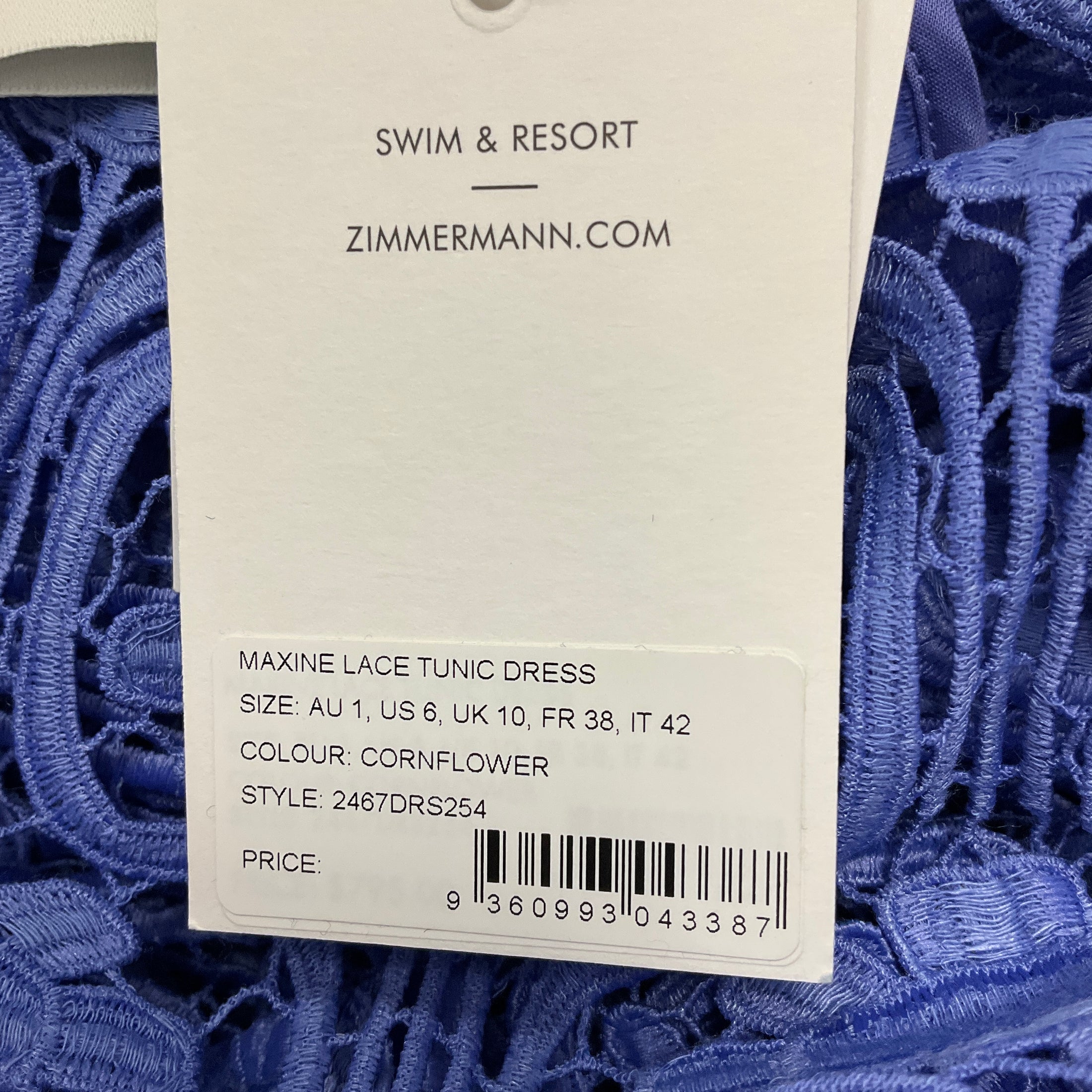 Zimmermann Cornflower Maxine Lace Mini Tunic Dress