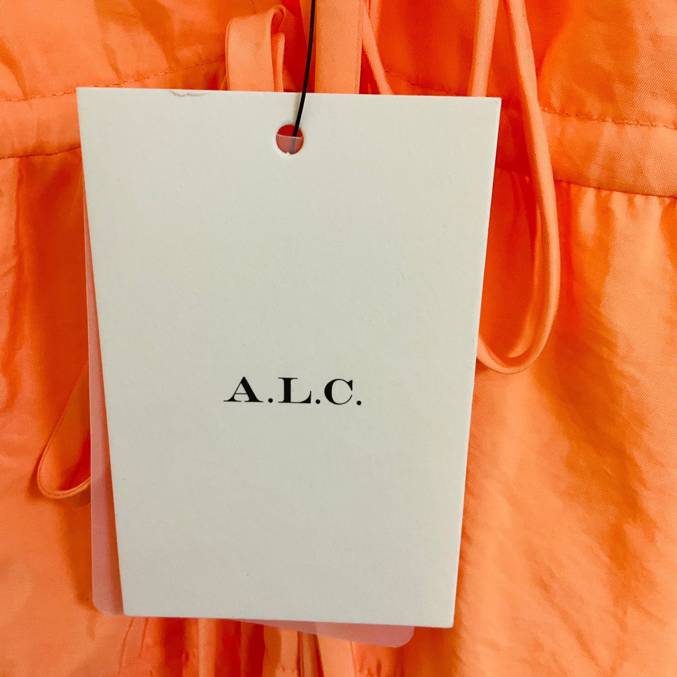 A.L.C. Coral Lucca Ruffle Tiered Mini Dress with Plunge Neckline