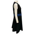 Load image into Gallery viewer, Proenza Schouler Black / Blue Snakeskin Trimmed Sleeveless Viscose Knit Dress
