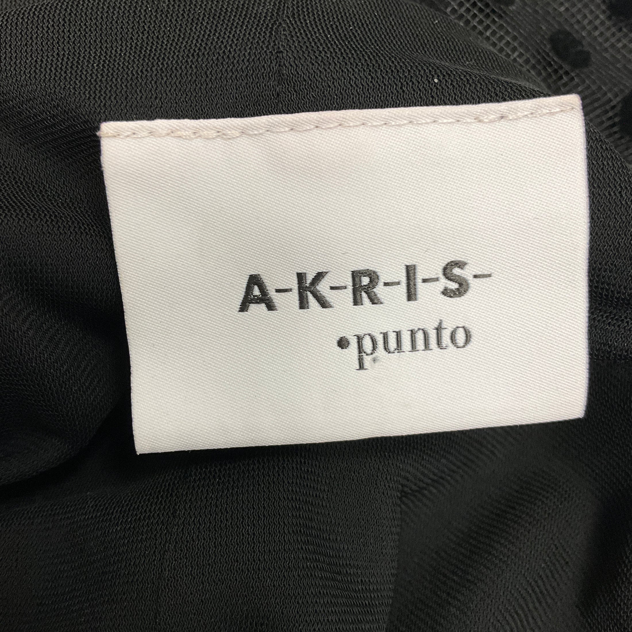 Akris Punto Black Mesh Tulle and Velvet Dot Sleeveless Maxi Dress