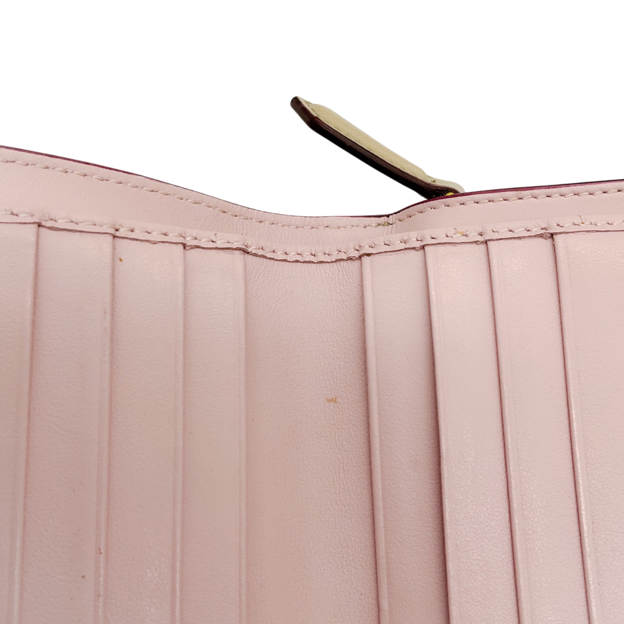 Fendi Beige Leather Bi Fold Wallet with Single Stud