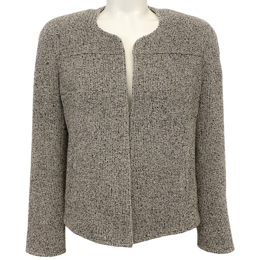 Akris Brown / Black Tweed Collarless Jacket
